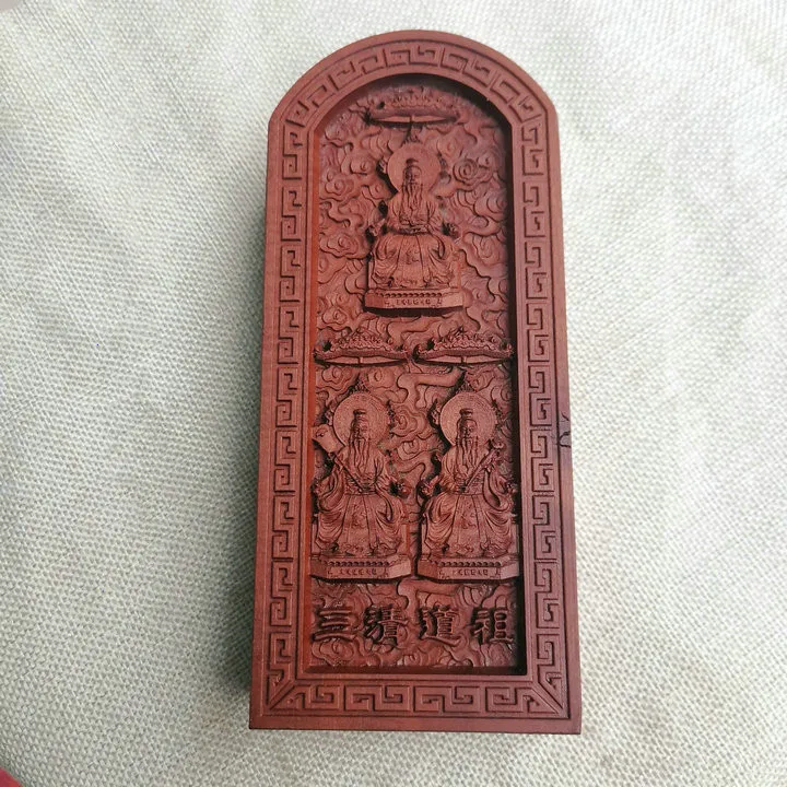 

Жетон Taoist, волшебное оружие jujube wood, relief, taishanglaojun, Lingbao Tianzun, Yuanshi Tianzun, Sanqing