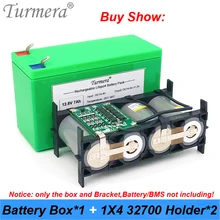 Turmera 32650 32700 Lifepo4 Battery Storage Box with 4S 40A BMS 1x4 Bracket for 12V 7Ah Uninterrupted Power Supply Battery Use A