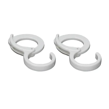 

2pcs Bathroom Hook Hanger Bedroom Kitchen Organizer Hanging Clothes Holder Plastic Storage Multifunctional S Shaped Slot Design