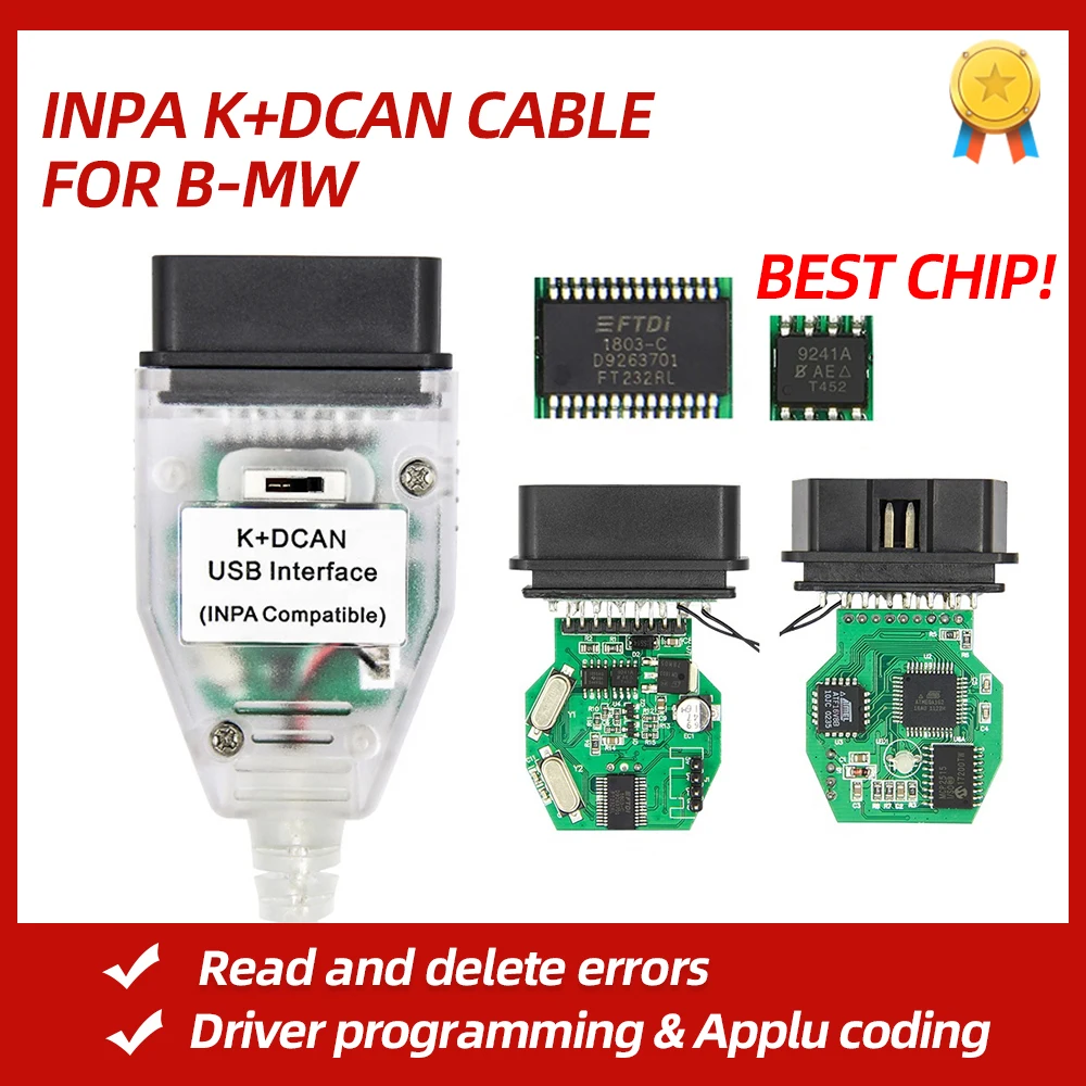 B-MW INPA K Can Inpa Dcan USB OBD2 интерфейс для чтения записи ECU Ediabas Диагностический кабель BMW |