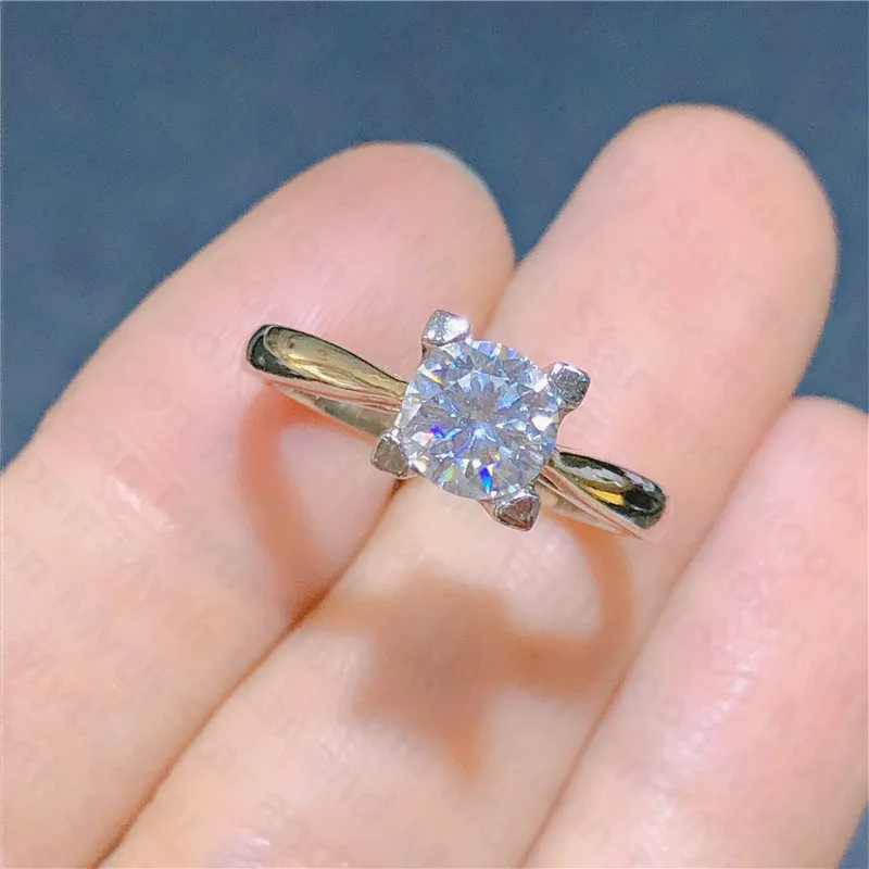 

New style 925 silver inlaid Moissanite ring, women's ring, super shiny, D color, VVS1