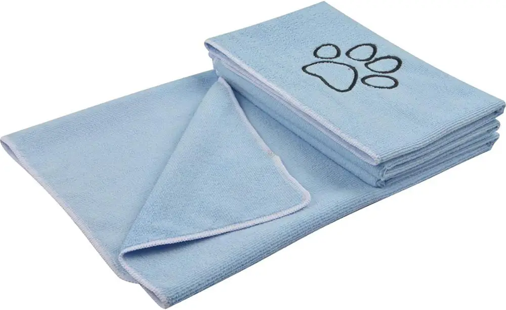 light blue Kinhwa Ультра Абсорбент микрофибра банный халат для животных банное полотенце собака Сушка Полотенце с принтом для маленьких средних и больших 76x127 см 1 шт - Цвет: light blue
