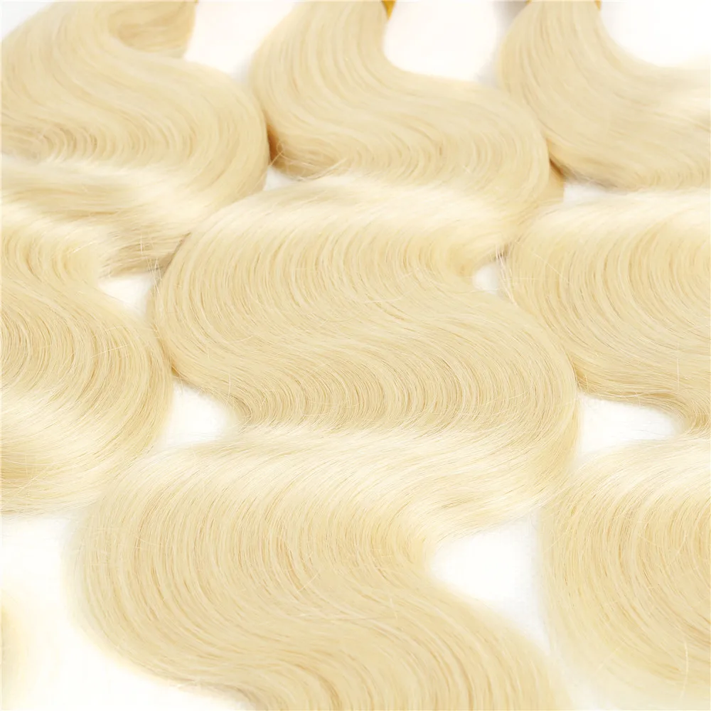 18 20 22 Inch Honey Blonde Body Wave Curly Brazilian Bundles Raw Hair Virgin Unprocessed Human Hair Extensions 1/3/4 Bundle