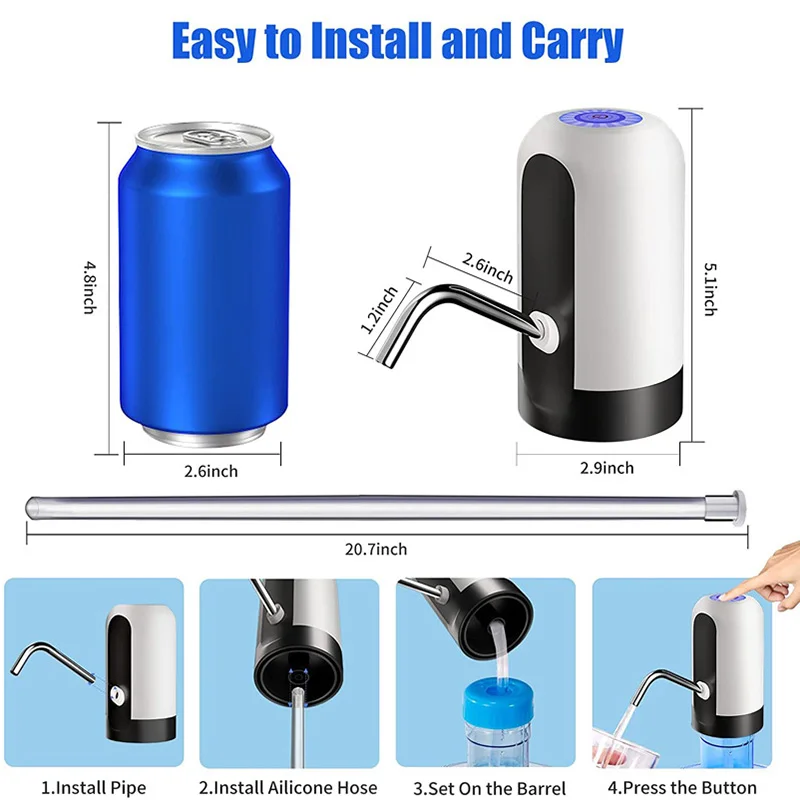 Pompe à bouteille d'eau - Distributeur de bouteille d'eau de 5 gallons  Chargement USB Pompe à eau potable automatique Distributeur d'eau  électrique portable Interrupteur de bouteille d'eau - SODI00 - Sodishop