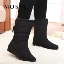 Winter Women Boots Mid Calf Down Boots Female Waterproof Ladies Snow Boots Girls Winter Shoes Woman