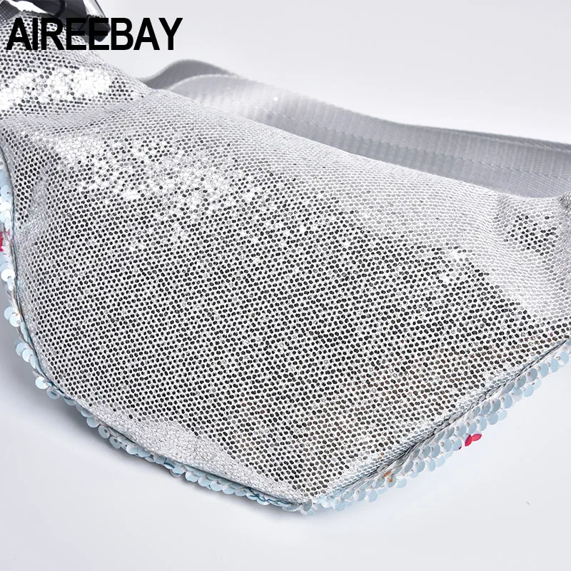 AIREEBAY блёстки поясная сумка для девочек мультфильм печать единорог поясная сумка для женский модный ремень сумки дети сумки через плечо