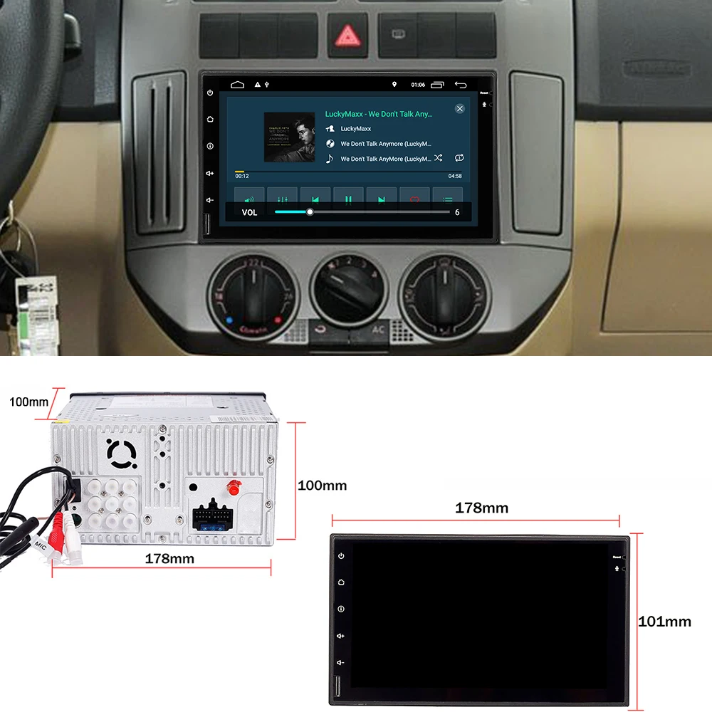Автомобильный мультимедийный плеер Eunavi 2 din 7 дюймов Android 10 4G Wi Fi без DVD и