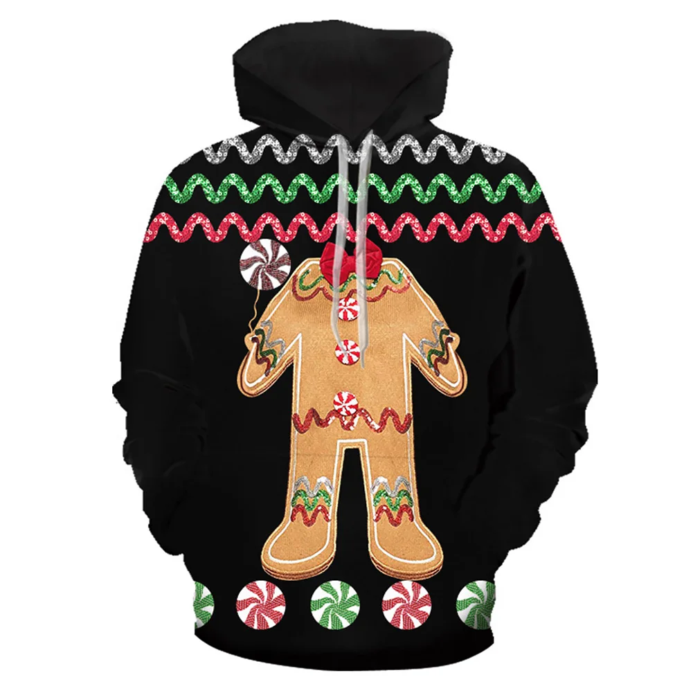 DW1256 3D Pullover Casual Fashion Christmas Printed Autumn Couple Hoodie Long Sleeve Holiday Unisex Winter Party Street Loose Outwear - Color: DW1256