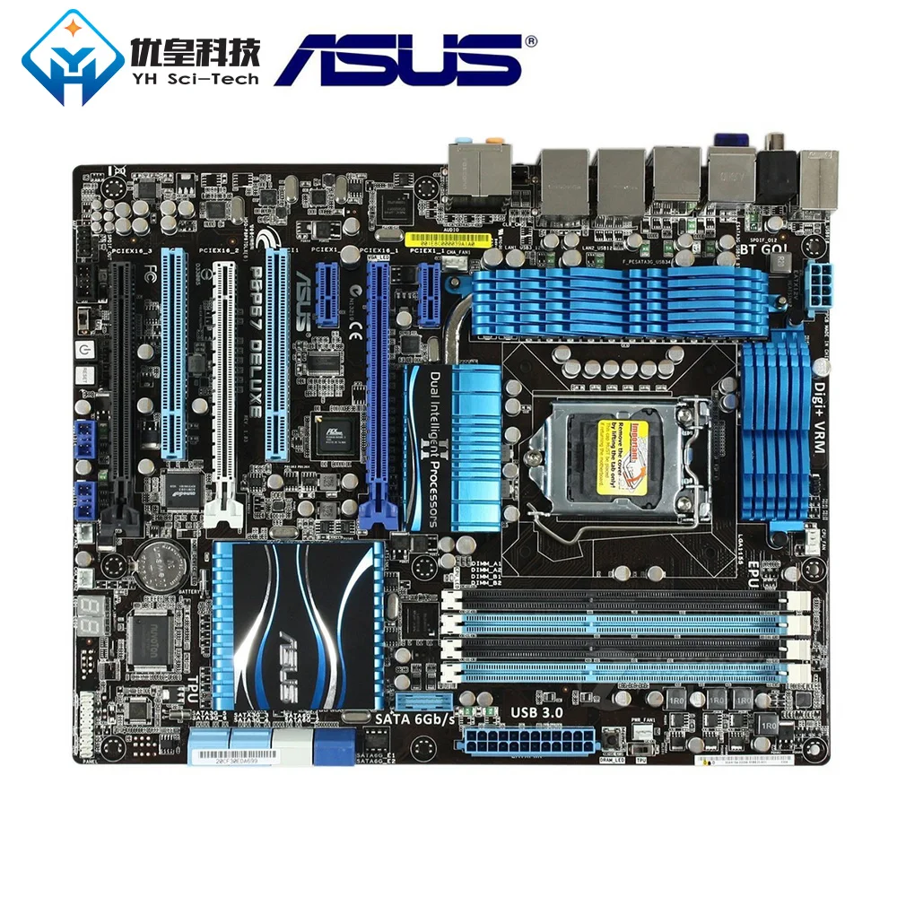 Goede Asus P8P67 Deluxe Intel P67 Originele Gebruikt Desktop Moederbord Socket LGA 1155 Core i7 Core i5 Core i3 DDR3 32G ATX
