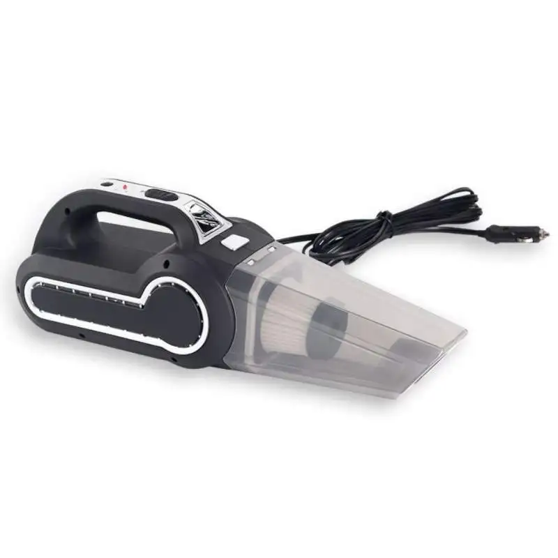 4-in-1 Car Handheld Vacuum Cleaner With Pointer Display Tire Inflator Pump Pressure Gauge Led Light Vacuum Cleaner