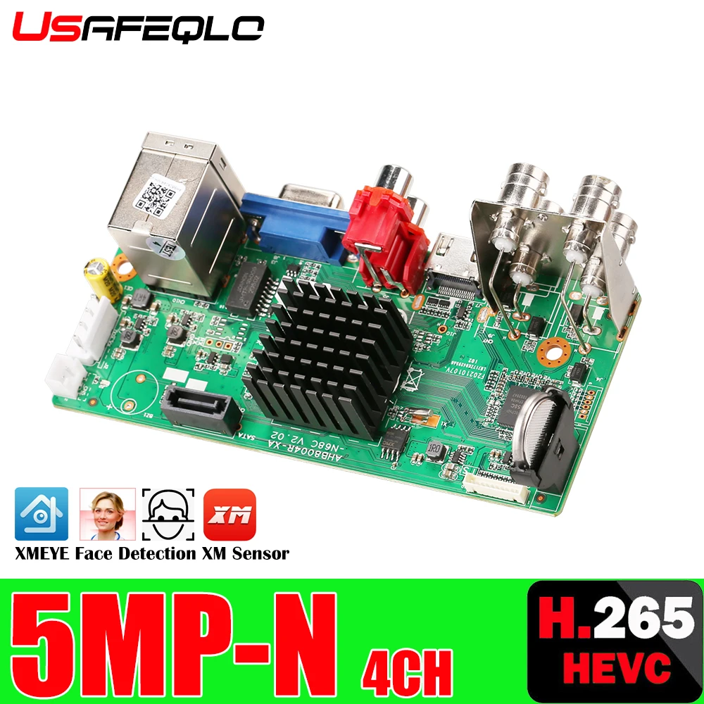 Network Video Recorder 4CH 5 in 1 AHD CVI TVI IP CVBS 5MP-N CCTV DVR Board