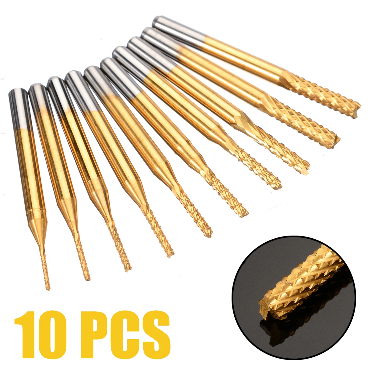  10pcs 0.8-3.175mm PCB Drill Bits 1/8
