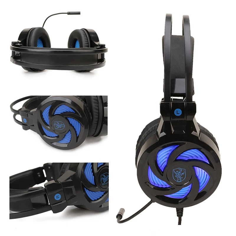 SY855MV profession PS4 Gaming Wired Headset With Mic Stereo LED Light Over Ear Computer Phone Gaming Headphone For PC XBox One