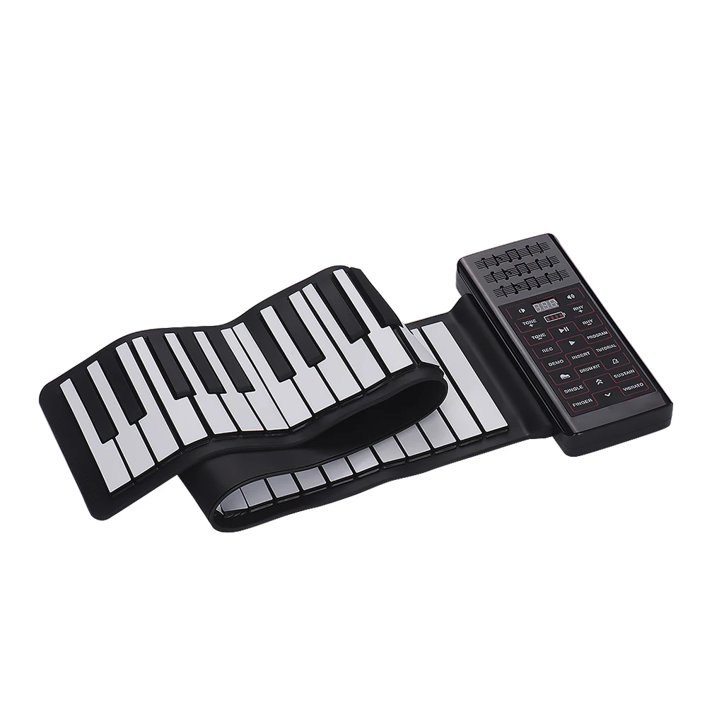 

Multifunction Portable Electric 61 Keys Hand Roll Up Piano Flexible Silicone Piano Keyboard Built-in Speaker Rechargeable