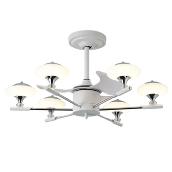 

Frequency Conversion Remote Control Mute Fans Light Nordic Modern Creativity 33 Inch Bedroom Home Acrylic Led Pendant Fans Lamp