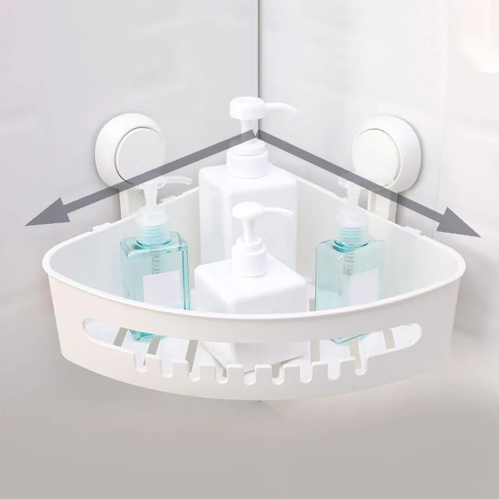 

Triangle Shampoo Corner Storage Holder Organizer Soap Bathroom Shelf Multifunction Accessories Punch Free Hardware Rack Home