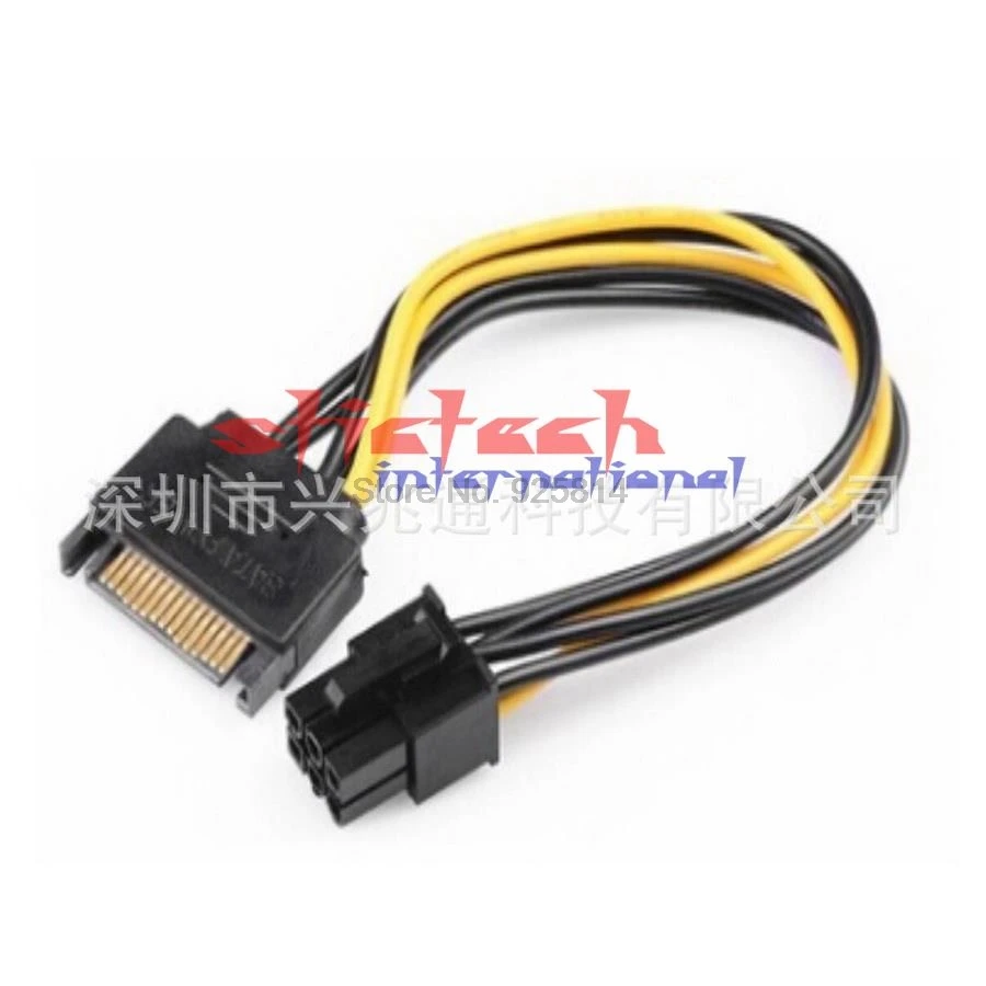 Dhl ИЛИ ems 1000 шт Doul 15 Pin 2 SATA до 6 PCI EXPRESS E Sata Графический конвертер адаптер видеокарта