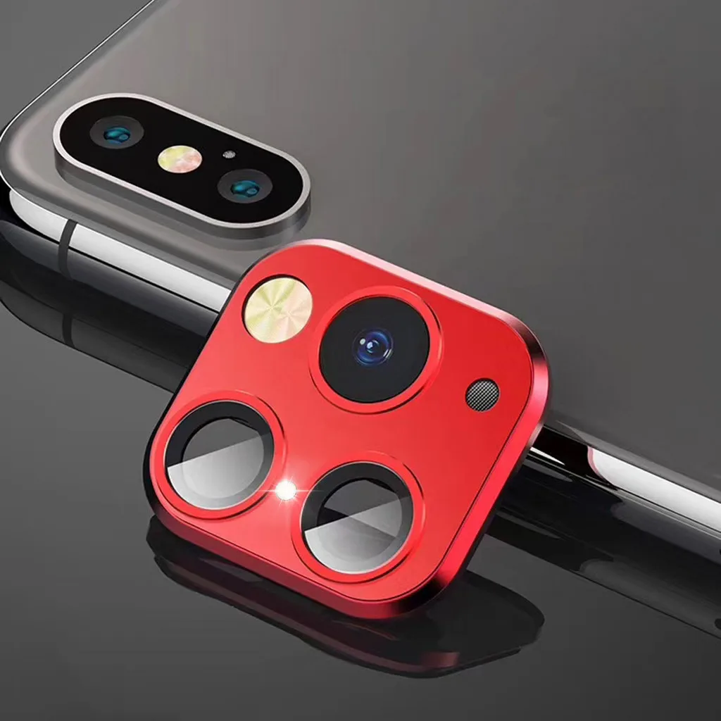 Наклейка на рассеиватель для iPhone X, замена камеры на подделку для iPhone 11, Защитная пленка для объектива камеры, улучшенная металлическая стеклянная пленка для объектива# B