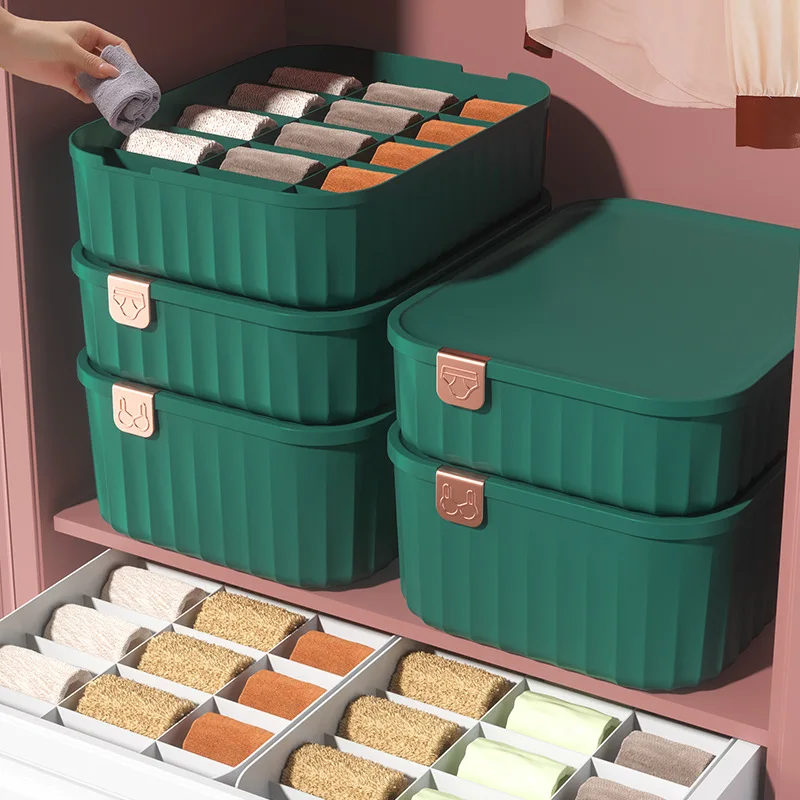 Creative Underwear Storage Box Wardrobe Household Three-in-one Finishing Aeparation Socks Organizer | Дом и сад