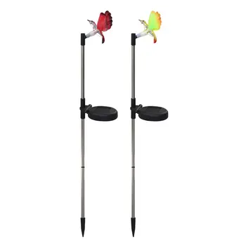 

2pcs Solar Color-Changing Dragonfly/Butterfly/Hummingbird Garden Stake Light