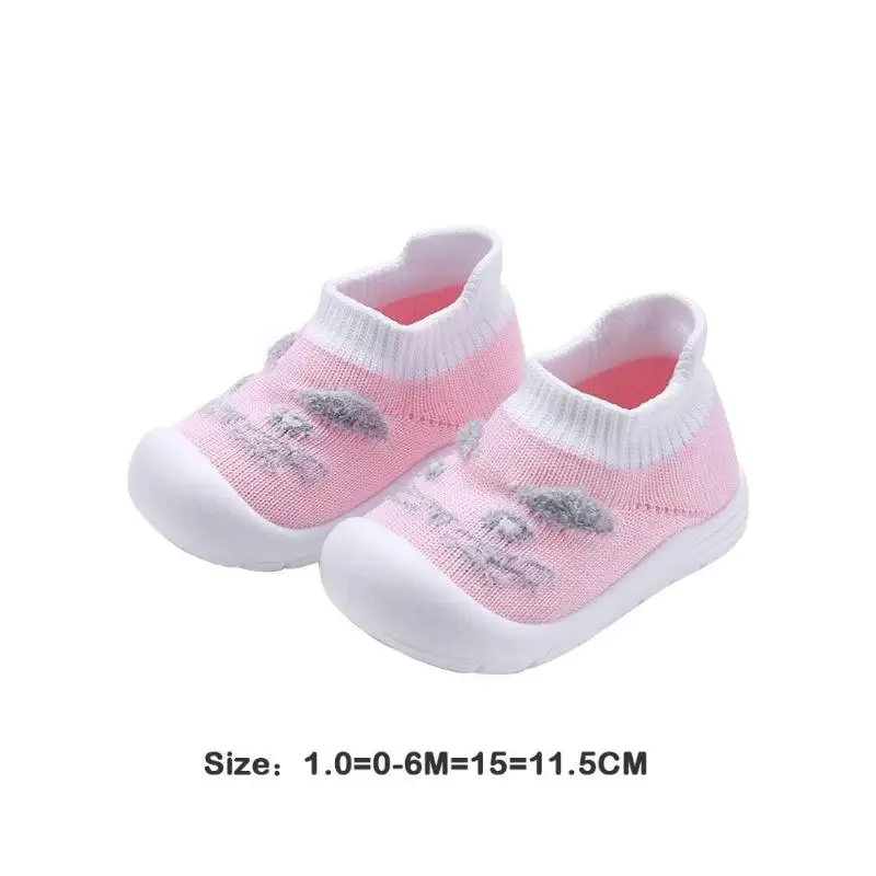 Pink 0-6M Детская Повседневная Нескользящая дышащая мягкая подошва; обувь для новорожденных; нескользящая резиновая подошва для маленьких мальчиков и девочек - Цвет: Pink 0-6M