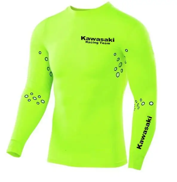 Полиэстер мото kawasaki майки спортивные гоночные Топы Рубашки мужские мотоциклетные майки Байк ATV рубашка NR - Цвет: Черный