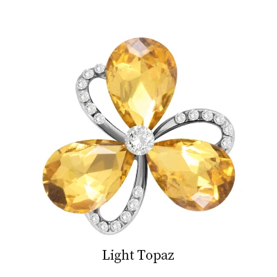 Light Topaz Клевер формы необычные кнопки кристалл с металлической основой Стразы стильный точечный Кристалл Стекло для DIY одежда свадебное платье - Цвет: Light Topaz