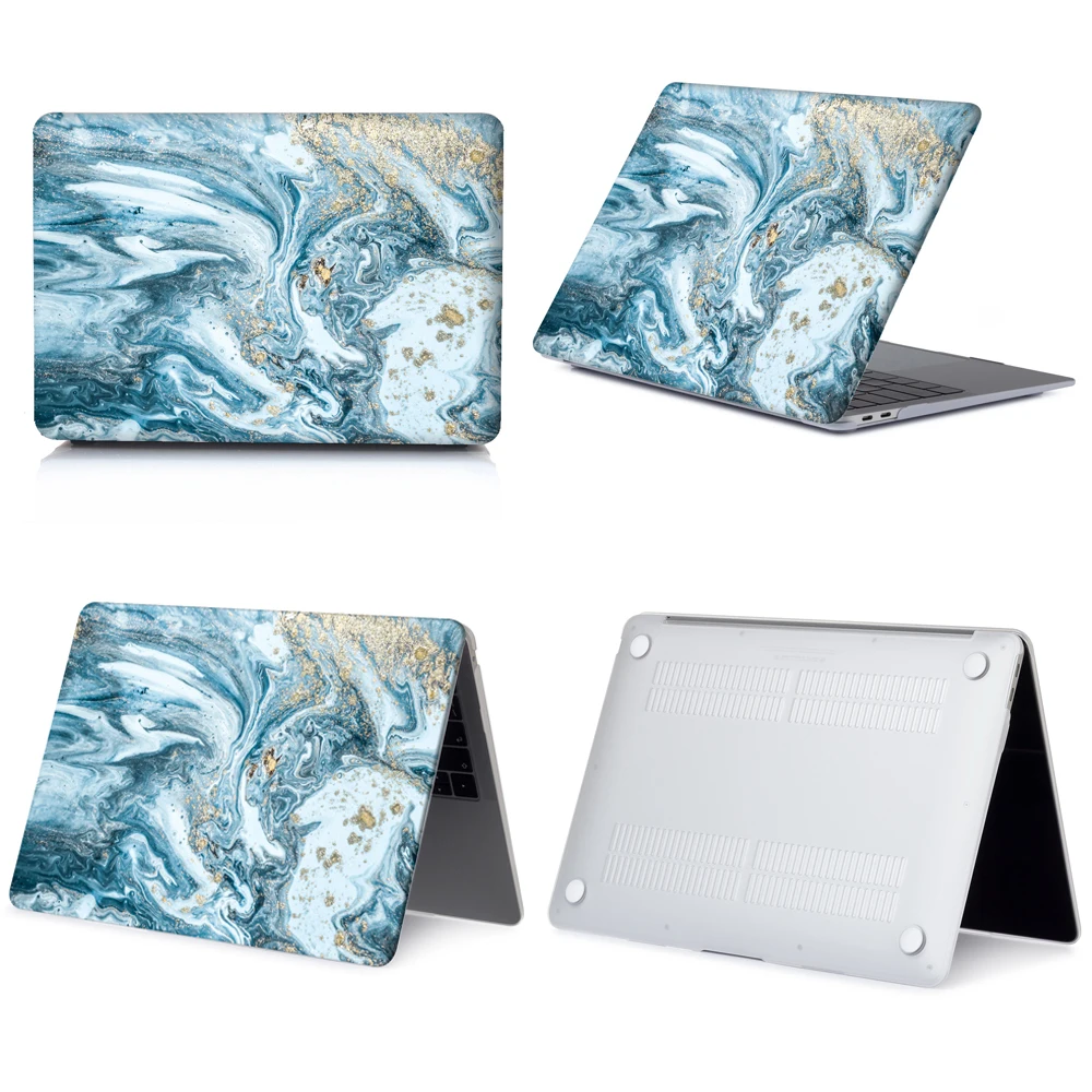 Мраморный Жесткий Чехол для ноутбука Macbook Touch ID Air 13 Pro retina 12 13 15 сенсорный экран для Macbook Air 13+ чехол для клавиатуры - Цвет: 019