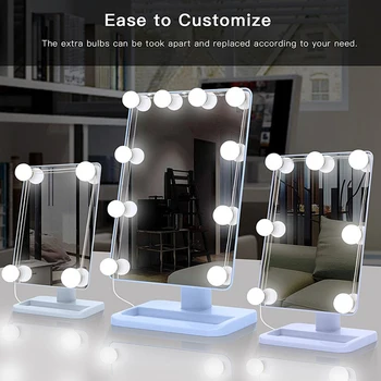 

Makeup Mirror Vanity LED Light Bulbs Lamp Kit 3 Levels Brightness Adjustable Lighted Make up Mirrors Cosmetic Lights