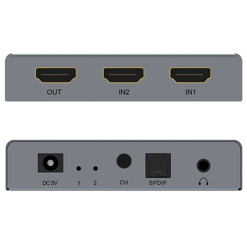 HDMI Switcher 4K HD o Extractor 2X1 o Splitter Support HDR 4K 30Hz Switcher for Laptop Earphone Display