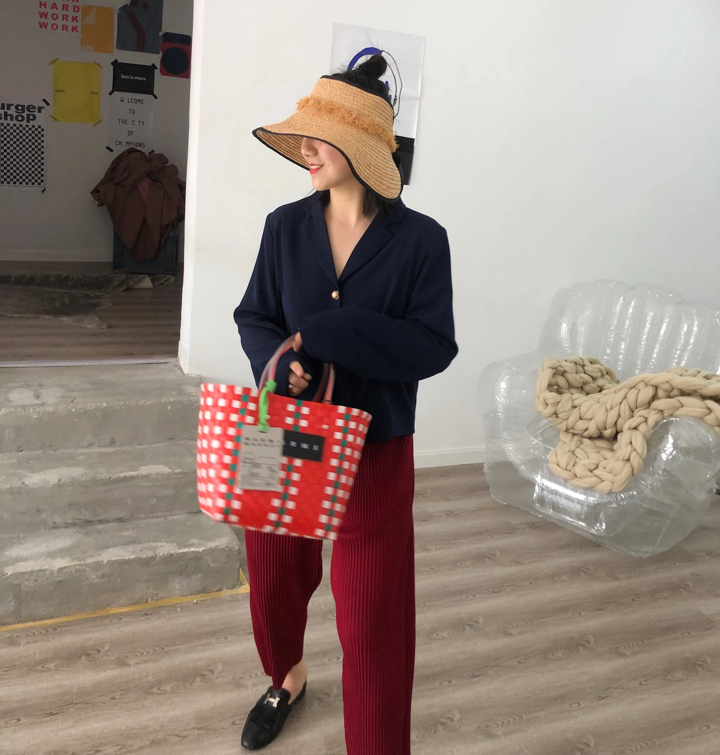 MIYAKE/осенние повседневные плиссированные брюки в полоску с карманами; брюки с маленькими ножками;