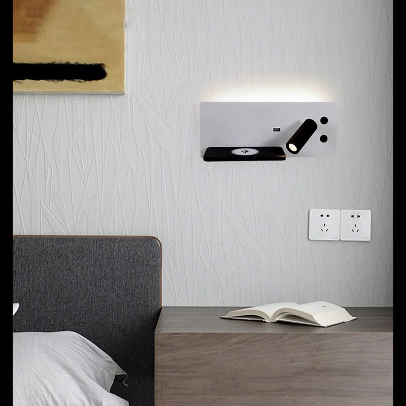 Led For Bed Wall Sconce With USB Wireless Charging Table lamps Room Reading Home Interior light Bedside Bedroom lights | Освещение