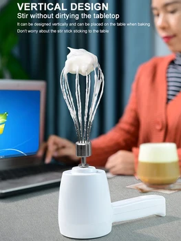 Wireless Portable Electric Food Mixer Hand Blender 5 Speeds High Power Dough Blender Egg Beater Hand Mixer 5
