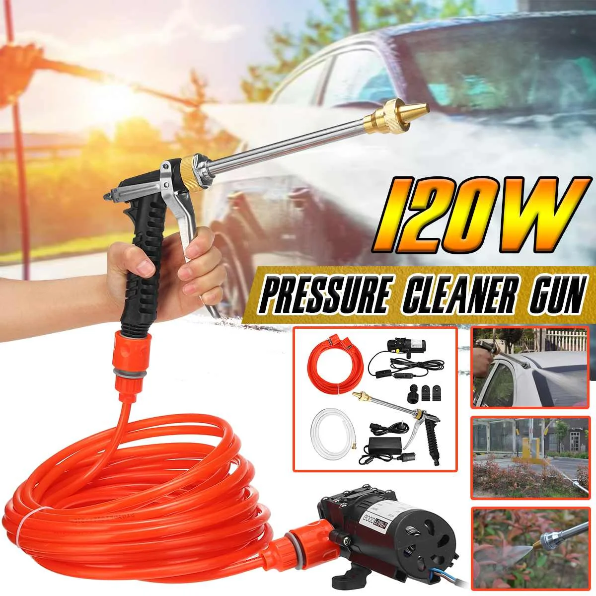 12V 120W High Pressure Car Washer Washing Machine Electric Cleaner Spray Gun