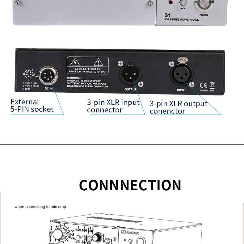 ALCTRON S1 500 серия Одиночная стойка для слотов питания одноканальный блок питания ed для студии звукозаписи сцены
