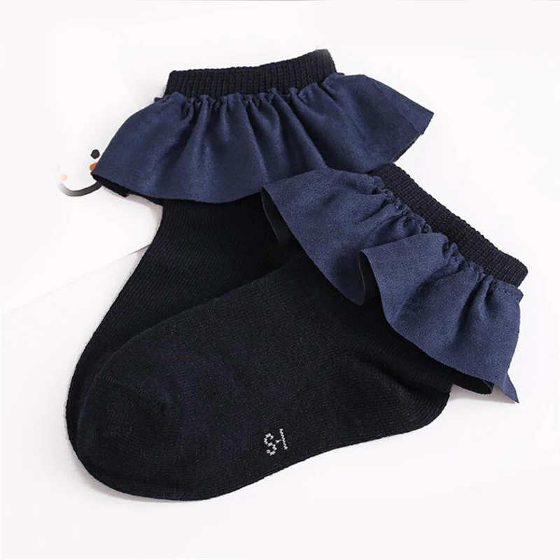 5 цветов, детские короткие носки с кружевным рантом, забавные трикотажные носки для новорожденных, детские носки для малышей, для девочек 2-8 лет