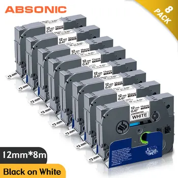 

Absonic 8PCS TZe-231 12mm*8m Cartridges Ribbon Label Tape for Brother P-Touch PT-H100 PT-D210 PT-D600 PT-H110 Typewriter TZ-231