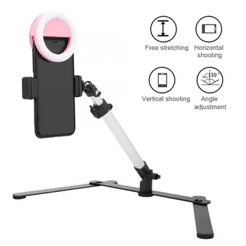 

Table Phone Live Bracket Down Shot Photography Video with Fill Light 5600k Bluetooth Remote Control Smartphone Clip Kit