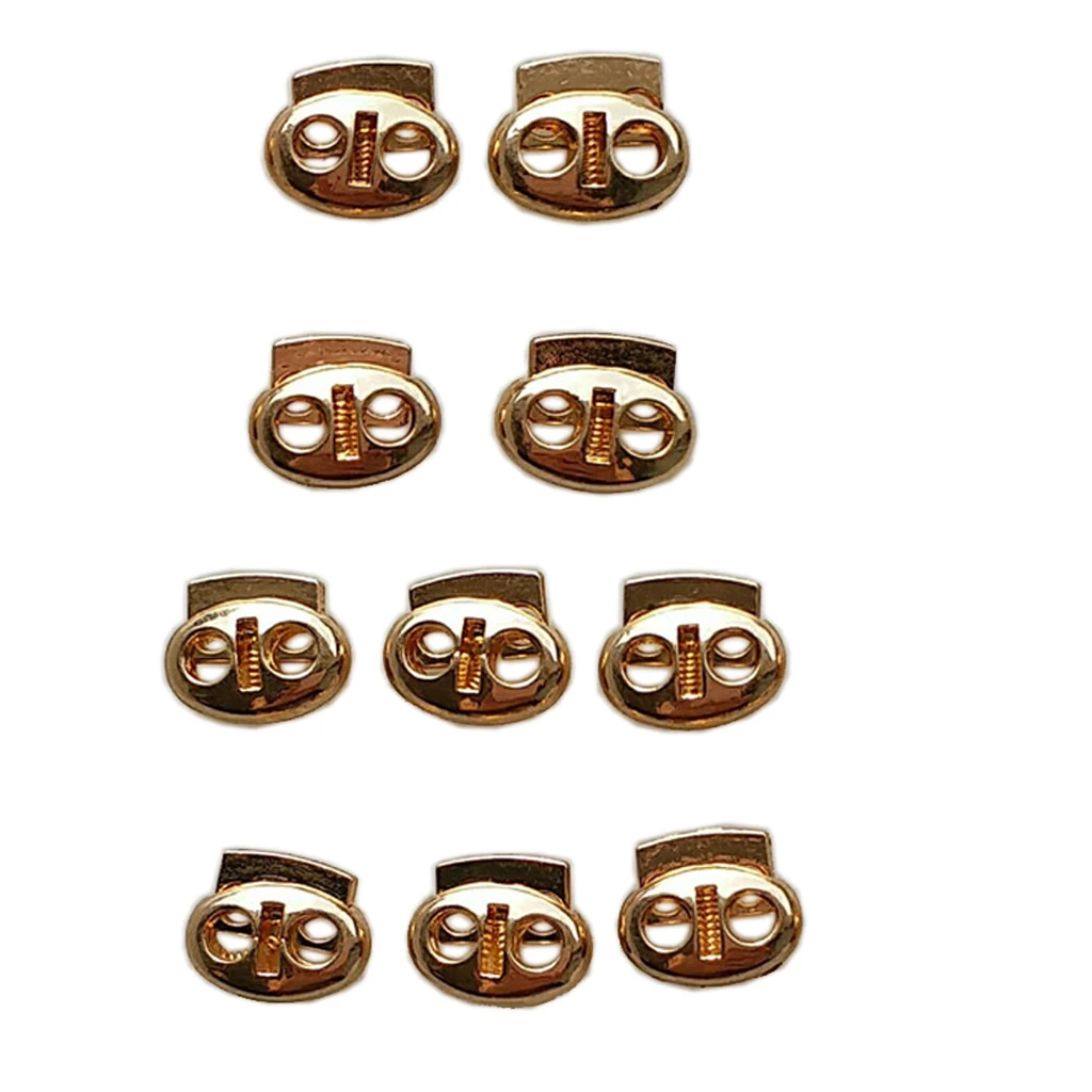 10pcs Travel Dual Holes Cord Locks Spring Loaded Stopper Toggle Buckle Clamp