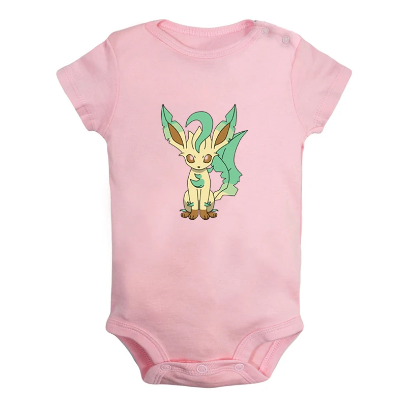 JcBaby990PD Милый мультяшный Покемон Leafeon Sylveon, Одежда для новорожденных мальчиков и девочек, комбинезон с принтом, боди для младенцев, хлопковая одежда с короткими рукавами - Цвет: JcBaby990PD