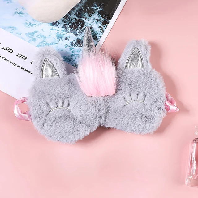 Sleeping Eye Mask Unicorn Sleep Night Mask Plush Cute Eye Patch Sort Band Aid Dream Cover For Girl Relax Travel Health Blindfold Unicorn sliver