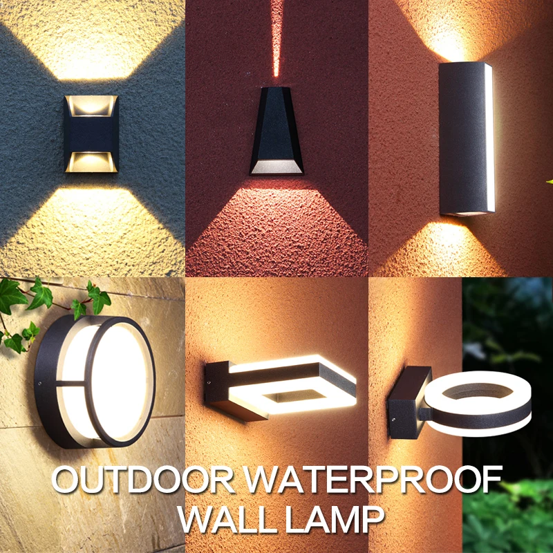 LED outdoor wall lamp waterproof IP65 outdoor lighting porch lamp balcony garden lamp bathroom corridor outdoor wall lamp