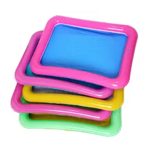 Надувной лоток для песка, игрушки для игр в помещении, песочный стол, пляжный Детский мягкий светильник из ПВХ, удобный волшебный уличный спортивный Забавный случайный цвет