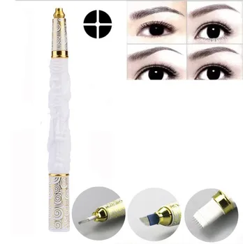 

Luxury Microblading Pen for Eyebrow Permanent Makeup Machine Manual Silver Eyebrow Tattoo Pen Make up Tattoo Kit