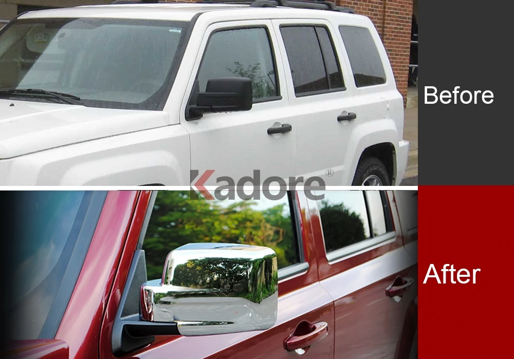 Для Jeep Patriot 2007-2011 2012 2013 ABS Chrome Боковая дверь Зеркало заднего вида крышки отделка автомобильные аксессуары