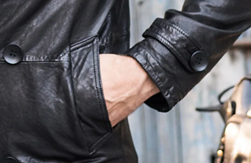 Clearance Luxury Motorcycle Sheepskin Jacket Men 100% Real Leather Long Windbreaker Streetwear Autumn Double Breasted Biker Coat Outerwear 6 Clearance Luxury Motorcycle Sheepskin Jacket Men 100% Real Leather Long Windbreaker Streetwear Autumn Double Breasted Biker Coat Outerwear 6