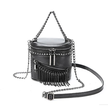 

Vintage Shoulder Bags Women Pu Leather Chain tassel Women Messenger Bag Small Brand Designer Female Handbag Ladies Sac