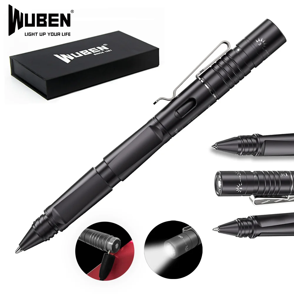 WUBEN TP10 Tactical Pen Light  Flashlight USB Rechargeable LED Flashlight Glass Breaker Writing Ballpoint Pen for Self Defense