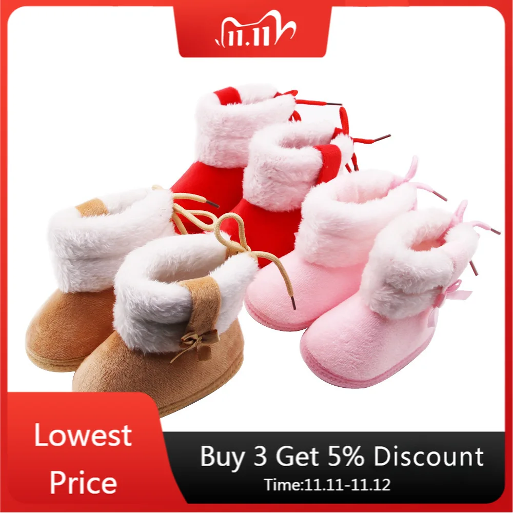 

Baby Shoes Winter Infants Baby Girl Boots Fashion Cotton Boots Casual First Walkers Boot Non-slip Soft Sole Shoes Fit 0-18M