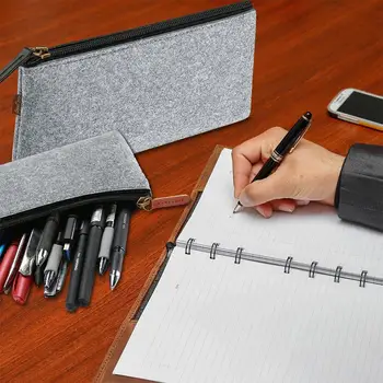 

For Felt Pencil Case Zipper Pen Bag Pouch with Handle Student School Stationery Supply